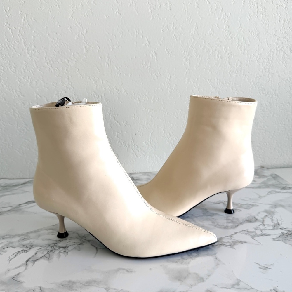 Zara Cream Ankle Boots, Women Size 5 - Picture 3 of 7